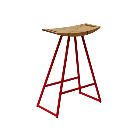 Roberts Table Stool With Inlay // Maple (Green)