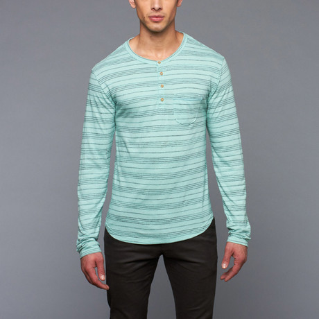 Striped Henley // Mint (S)