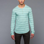 Striped Henley // Mint (M)