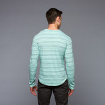 Striped Henley // Mint (M)