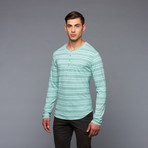 Striped Henley // Mint (M)