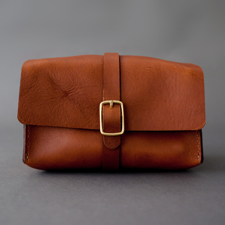 Mens Toiletry Bag: Brown Dopp Kit  leather toiletry bag by KMM & Co.