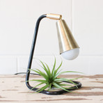 Mini Signature Steel and Brass Desk Lamp