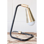 Mini Signature Steel and Brass Desk Lamp