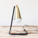 Mini Signature Steel and Brass Desk Lamp