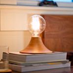 Aurora Lamp // White Oak (Edison Bulb)