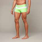 Ibiza Colorblock Swim Brief // Lime/White (XS)
