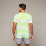 Parke And Ronen // Stripe Theorem Tee // Neon Green (L)