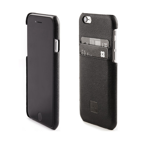 Intelli Classic Italian Leather RFID Wallet Case // Black (iPhone 6/6s)