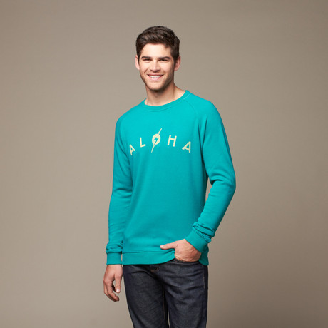 Aloha Fleece Crewneck // Teal Blue (XS)