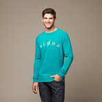 Aloha Fleece Crewneck // Teal Blue (S)