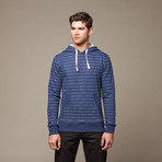 Mirror Stripe French Terry Hoodie // Insignia Blue (XL)