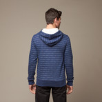 Mirror Stripe French Terry Hoodie // Insignia Blue (XL)