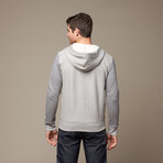 Two Tone French Terry Hoodie // Light Grey Melange (2XL)