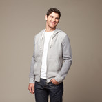 Two Tone French Terry Hoodie // Light Grey Melange (2XL)