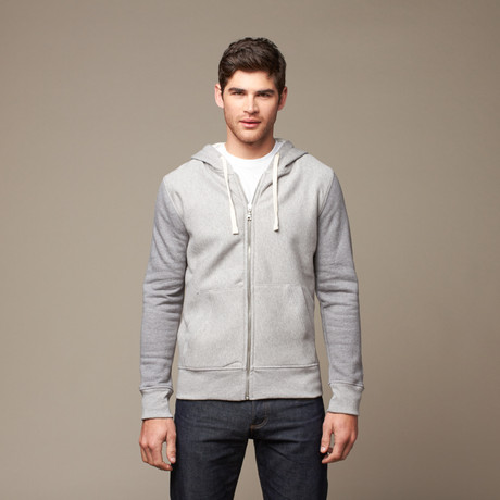 Two Tone French Terry Hoodie // Light Grey Melange (XS)