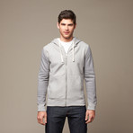 Two Tone French Terry Hoodie // Light Grey Melange (2XL)