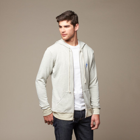 Big Bolt Zip Hoodie // Oyster (XS)