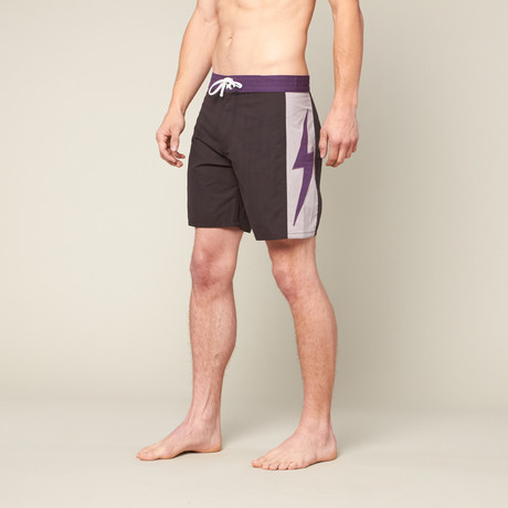 Big Wednesday Boardshort // Black + Purple (28" Waist)