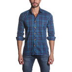 Jared Lang // Button-Up Shirt // Teal Plaid (L)