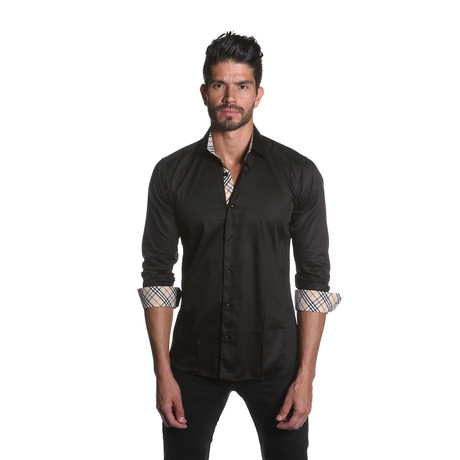 THOMAS Button-Up // Black + Beige (L)