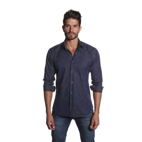 THOMAS Button-Up Shirt // Navy Camo (S)