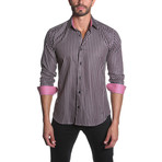 Jared Lang // Thomas Button-Up Shirt // Black Stripes + Red (S)
