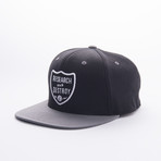 Research + Destroy Snapback // Black + Charcoal