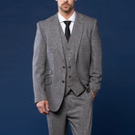 Wool 3-Piece Suit // Grey Fleck (US: 36R / 29" Waist)