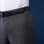 Wool Suit // Charcoal Window Pane (US: 40R / 33" Waist)
