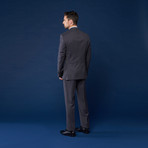 Wool Suit // Charcoal + Red Stripe (US: 38L / 31" Waist)