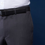 Wool Suit // Charcoal + Red Stripe (US: 38L / 31" Waist)