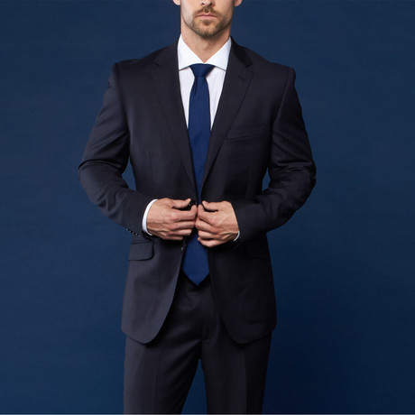 Wool Suit // Navy Micro Check (US: 48R / 41" Waist)