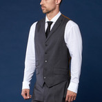 Wool 3-Piece Suit // Grey + Brown Check (US: 36S / 29" Waist)