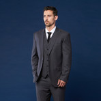 Wool 3-Piece Suit // Grey + Brown Check (US: 36S / 29" Waist)
