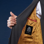 Wool 3-Piece Suit // Grey + Brown Check (US: 36S / 29" Waist)