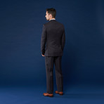 Wool Suit // Black + Purple Stripe (US: 38S / 31" Waist)