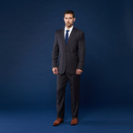 Wool Suit // Black + Purple Stripe (US: 38S / 31" Waist)