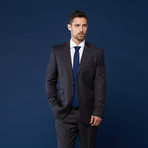 Wool Suit // Black + Purple Stripe (US: 38S / 31" Waist)