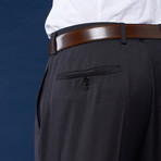 Wool Suit // Black + Purple Stripe (US: 38S / 31" Waist)