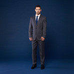 Wool Suit // Charcoal + Red Stripe (US: 38L / 31" Waist)