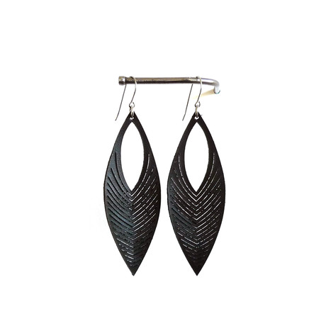 Chevron Earrings (Black)