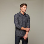 Silas Button Up // Indigo Embossed (2XL)