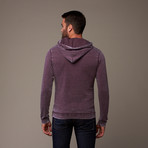 Burnout Cowl Neck Hoodie // Burgundy (M)