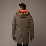 Jetlag // 2-In-1 Jacket // Army Green + Orange (S)