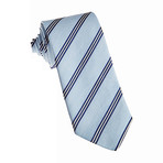 John G. Hardy // Linen + Silk Tie // Light Blue Stripes