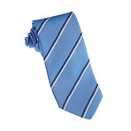 John G. Hardy // Linen + Silk Tie // Blue Stripes
