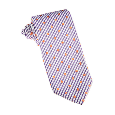 John G. Hardy // Silk + Cotton Tie // Orange Dots + Stripes