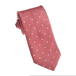 John G. Hardy // Silk + Linen Tie // Pink Classic Dots