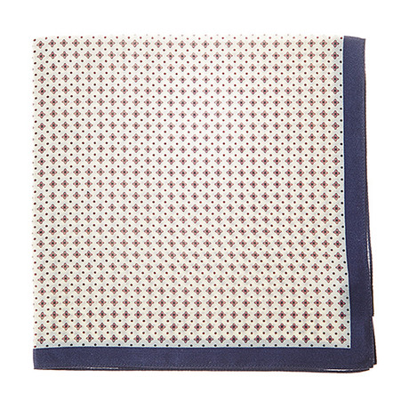 M. Andrews // Silk + Linen Pocket Square // Cream + Navy